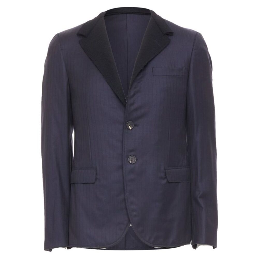 Lanvin 2014 Pinstripe Wool Peak Lapel Tuxedo Blazer